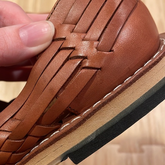 Sols Ana Genuine Leather Classic Mexican Huarache Sandal Flats Brown Size 9 - Picture 11 of 13